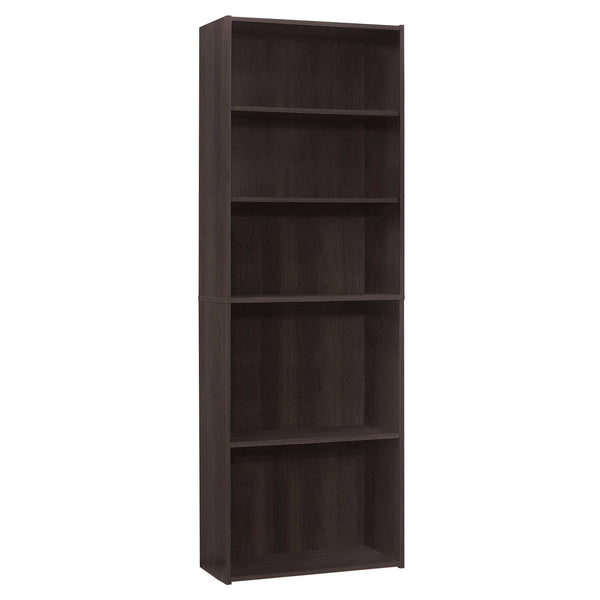 11.75" x 24.75" x 71.25" Cappuccino 5 Shelves  Bookcase