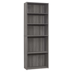 11.75" x 24.75" x 71.25" Grey 5 Shelves  Bookcase