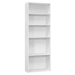 11.75" x 24.75" x 71.25" White 5 Shelves  Bookcase