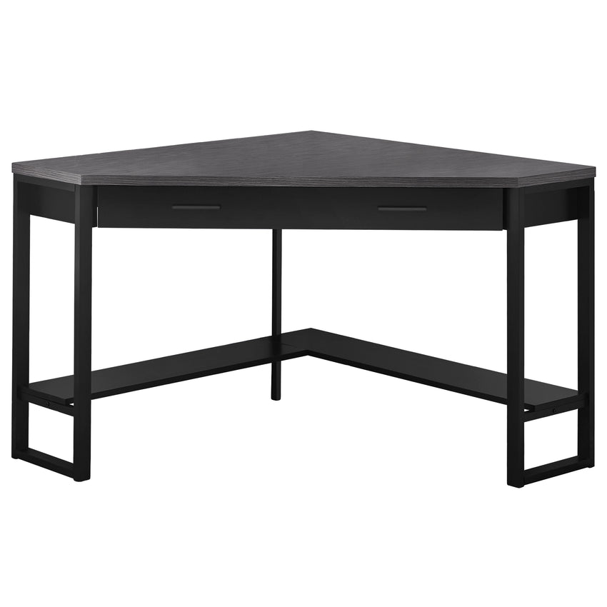 Black and Grey Top Corner Computer Desk