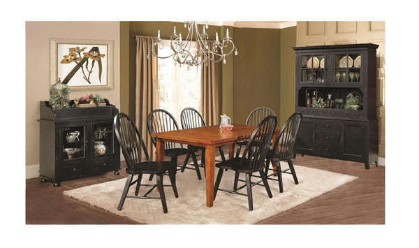 Rustic Modern Warm Tobacco Brown Hardwood Dining Table