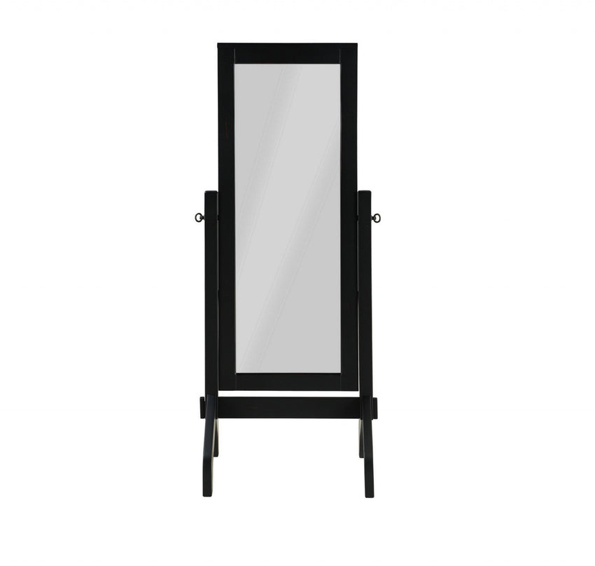 Fork Black Wood Rectangle Standing Mirror