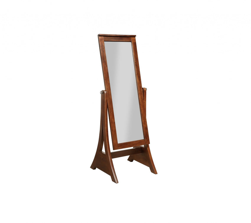 Eiffel Brown Wood Rectangle Standing Mirror