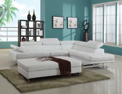 124" X 94" X 36" White Sectional RAF