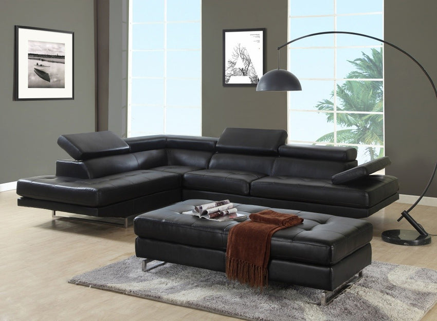 124" X 94" X 36" Black  Sectional LAF