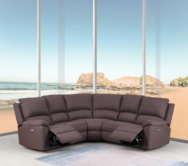 80" X 80" X 39" Brown  Power Reclining Sectional