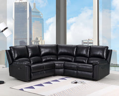 80" X 80" X 39" Black  Power Reclining Sectional