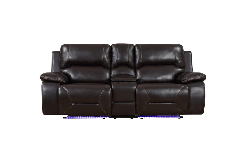 77" X 40" X 40" Brown  Power Reclining Console Loveseat