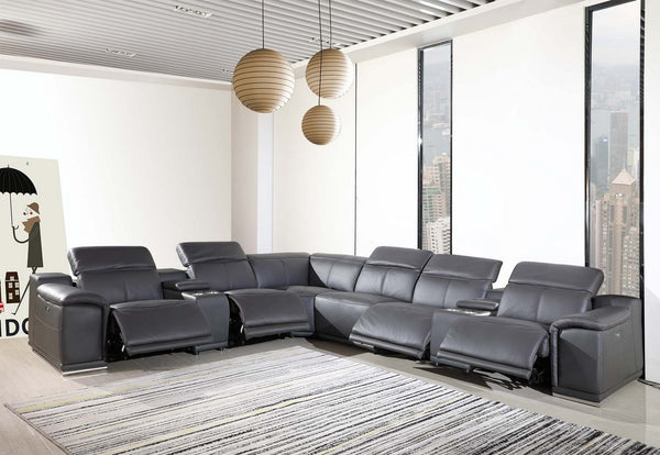 267" X 320" X 266.4" Dark Grey Power Reclining 8PC Sectional