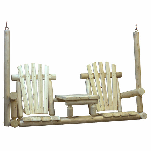 71' X 24' X 49'  Natural Wood Tete-A-Tete Porch Swing