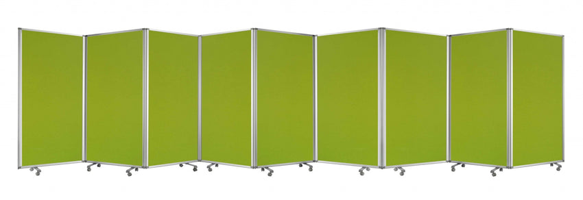 318" x 1" x 71" Green, Metal, 9 Panel, Screen