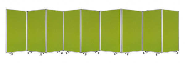 318" x 1" x 71" Green, Metal, 9 Panel, Screen