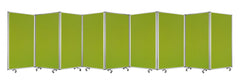 318" x 1" x 71" Green, Metal, 9 Panel, Screen