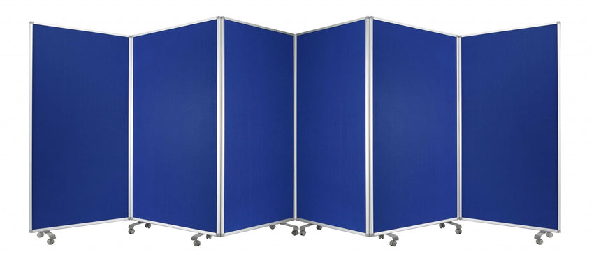 212 x 1 x 71 Blue Metal 6 Panel Screen