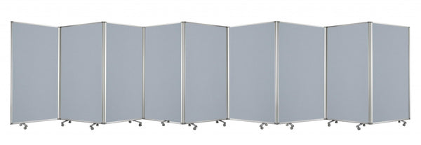 318" x 1" x 71" Metal, Grey, 9 Panel, Screen