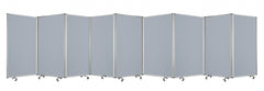 318" x 1" x 71" Metal, Grey, 9 Panel, Screen