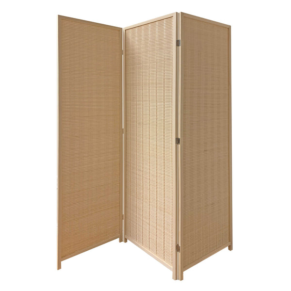 Natural Color Bamboo 3 Panel Room Divider Screen