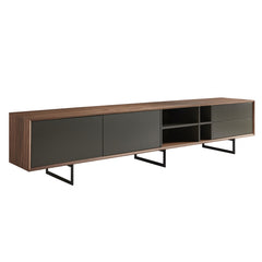 95" Media TV Stand in Walnut and Dark Gray