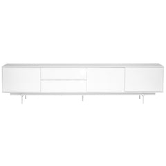 Crisp High Gloss White Lacquer Media TV Stand