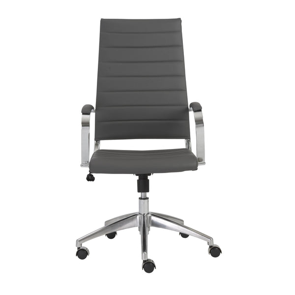 22.25" X 27" X 45.25" High Back Office Chair in Gray with Aluminum Base