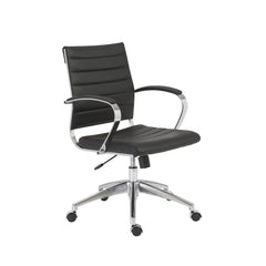 22.75" X 26.26" X 38" Low Back Office Chair in Black with Aluminum Base