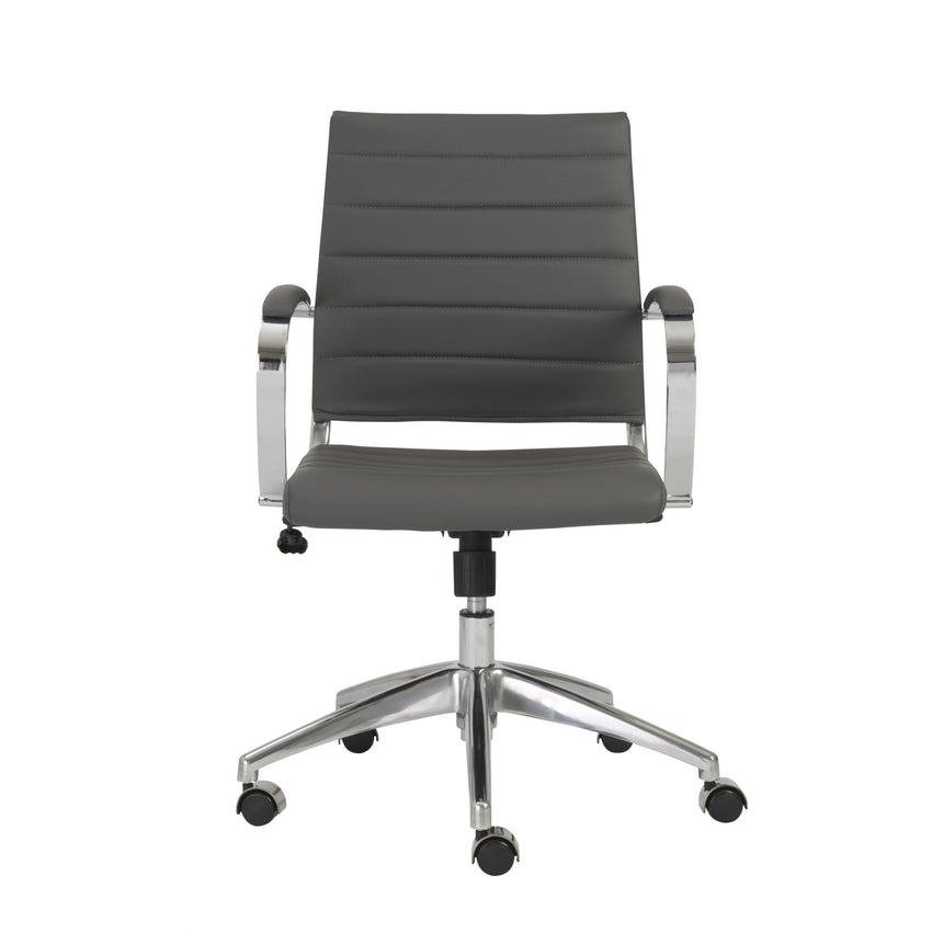 22.75" X 26.26" X 38" Low Back Office Chair in Gray with Aluminum Base