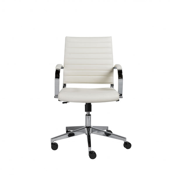 22.76" X 26.26" X 38" Low Back Office Chair in White