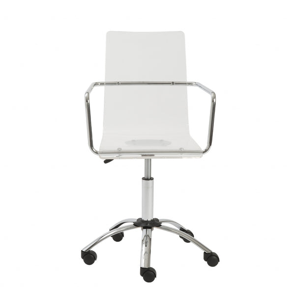 20.52" X 22.01" X 39.49" Office Chair in Clear with Chromed Steel Base