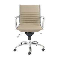 27.01" X 25.04" X 38" Low Back Office Chair in Taupe with Chromed Steel Base