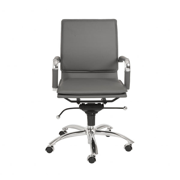 25.99" X 26.78" X 38.39" Low Back Office Chair in Gray with Chromed Steel Base