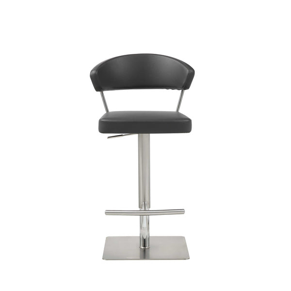 Black Upholstered Back and Seat Bar Stool