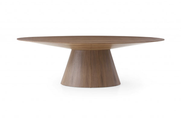 95 X 43 X 30 Walnut Veneer Oval Dining Table