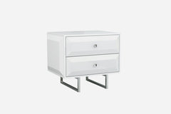 27 X 20 X 23 White Chrome Nightstand