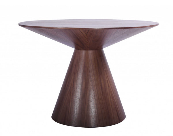 47 X 47 X 30 Walnut Veneer Round Dining Table