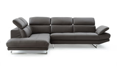 110" X 88" X 29"/37" Dark Gray Leather Sectional