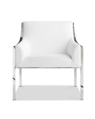 31 X 33 X 30 White Stainless Steel Armed Chair