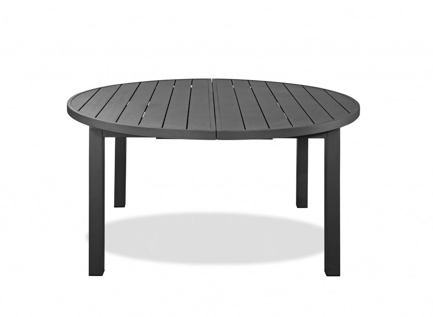 57-75 X 57 X 30 Gray Aluminum Dining Table