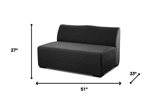 51 X 33 X 27 Dark Charcoal Fabric Love Seat