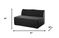 51 X 33 X 27 Dark Charcoal Fabric Love Seat