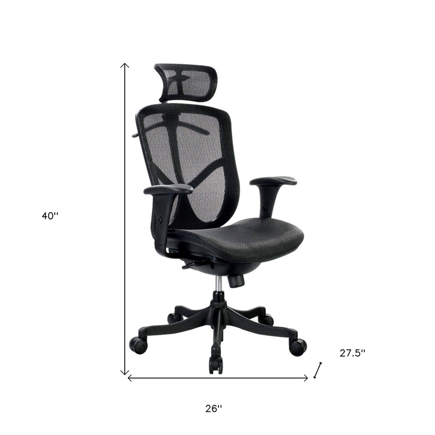 26" x 27.5" x 40" Black Mesh Low Tilt Chair