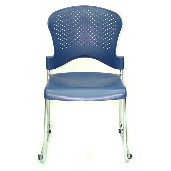 Set of 4 Navy Professional Grade Plastic Chairs