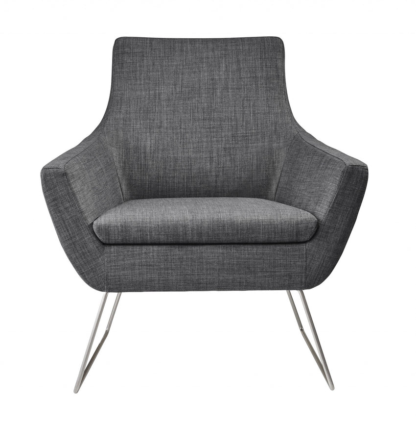 Dark Grey Upholstered Armchair