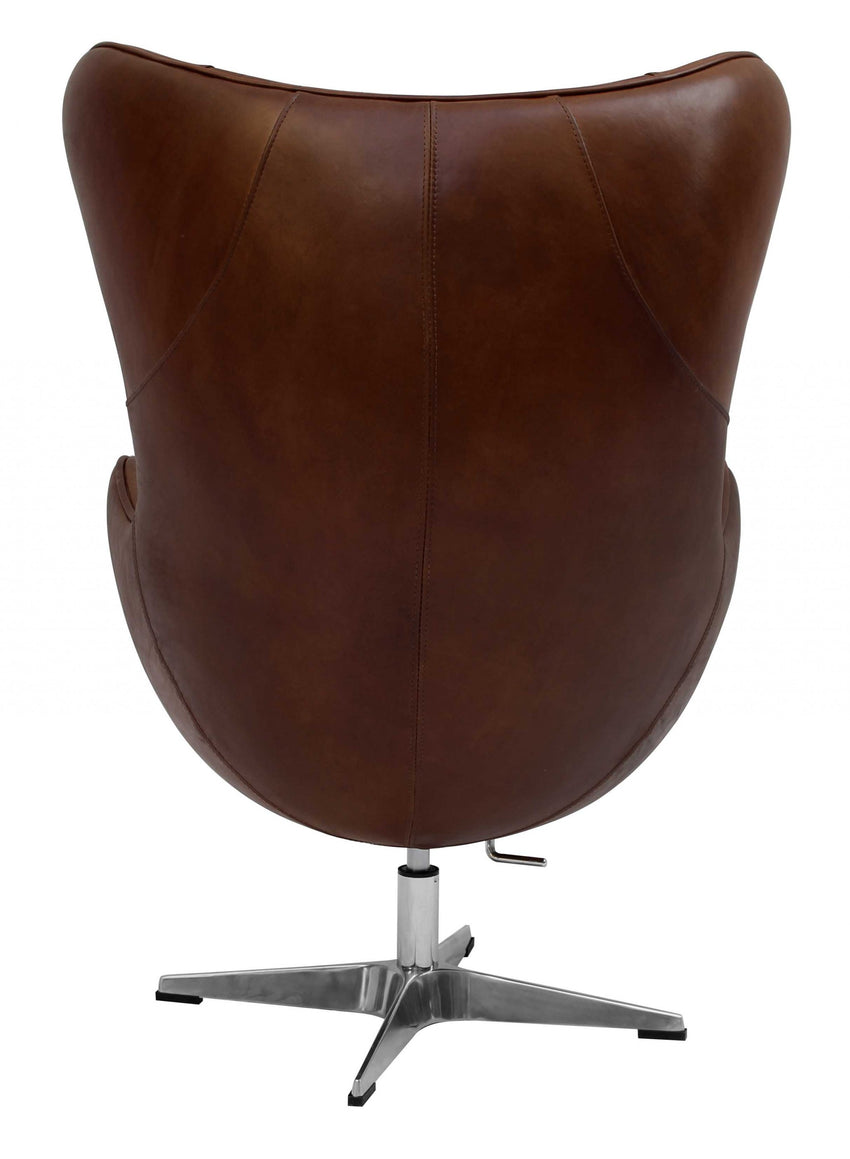 Brown Full Leather Fireproof Foam Chair