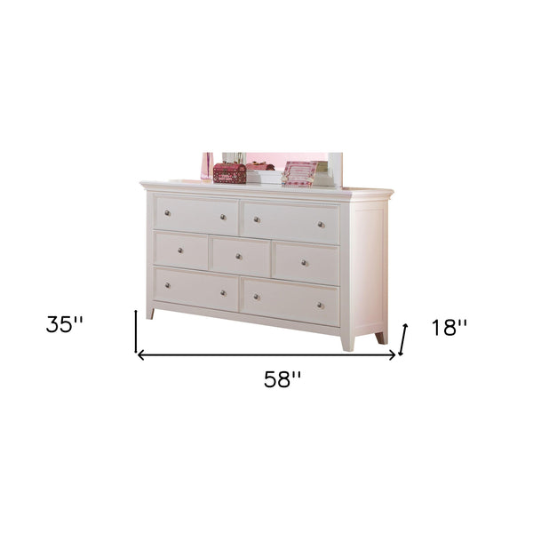 58' X 18' X 35' White Wood Dresser