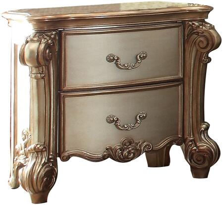 34' X 20' X 30' Gold Patina  Bone Patina Nightstand