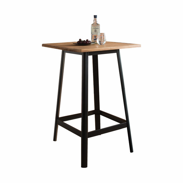 Square Natural and Black High Top Bar Table