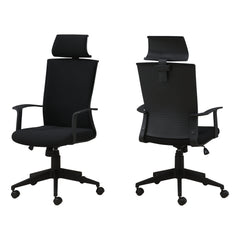 Black with Black Fabric High Back Executive Office Chair