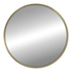 Round Wall Mirror with Matte Gold Finish