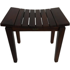 Contemporary Flared Teak Shower Stool or Bench in Brown Finish