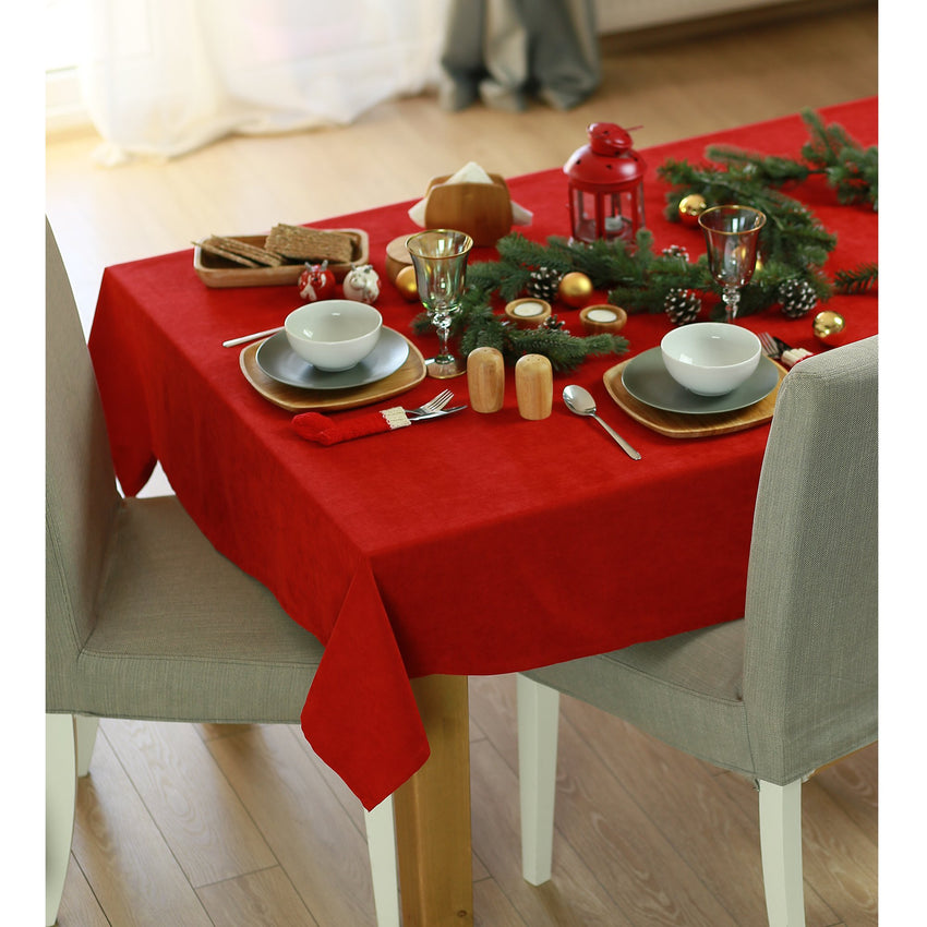 55" Merry Christmas Square Tablecloth in  Red